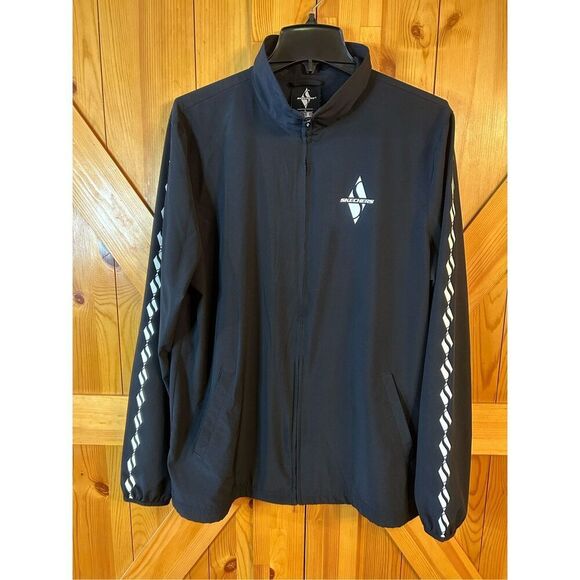Skechers Black Jacket Windbreaker Lightweight Size Large (8644) - Picture 1 of 7